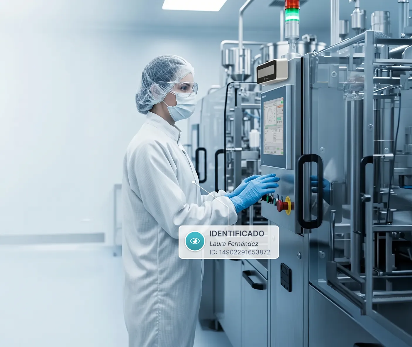 Identificaci&oacute;n biom&eacute;trica de empleada en una l&iacute;nea de producci&oacute;n farmac&eacute;utica